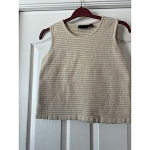 Vintage Liz Claiborne Liz Sport Womens Sz Medium Tan Sweater Knit Tank Top Cami